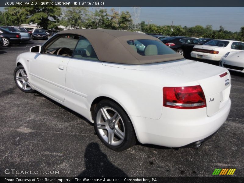 Ibis White / Beige 2008 Audi A4 2.0T quattro Cabriolet