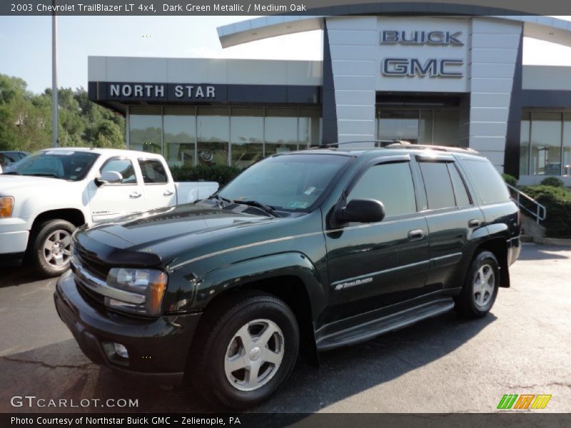 Dark Green Metallic / Medium Oak 2003 Chevrolet TrailBlazer LT 4x4