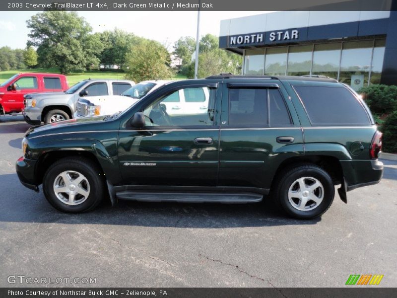 Dark Green Metallic / Medium Oak 2003 Chevrolet TrailBlazer LT 4x4