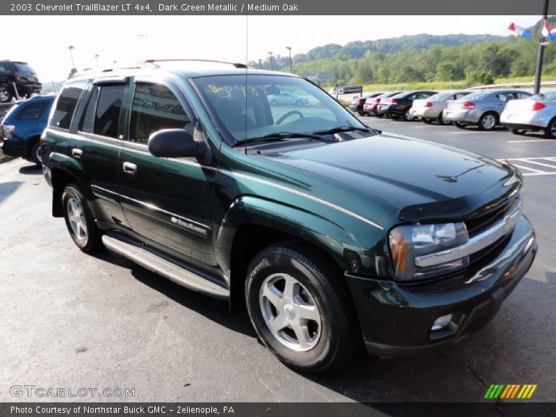 Dark Green Metallic / Medium Oak 2003 Chevrolet TrailBlazer LT 4x4
