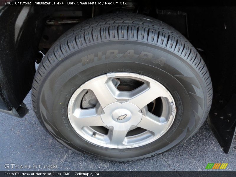 Dark Green Metallic / Medium Oak 2003 Chevrolet TrailBlazer LT 4x4