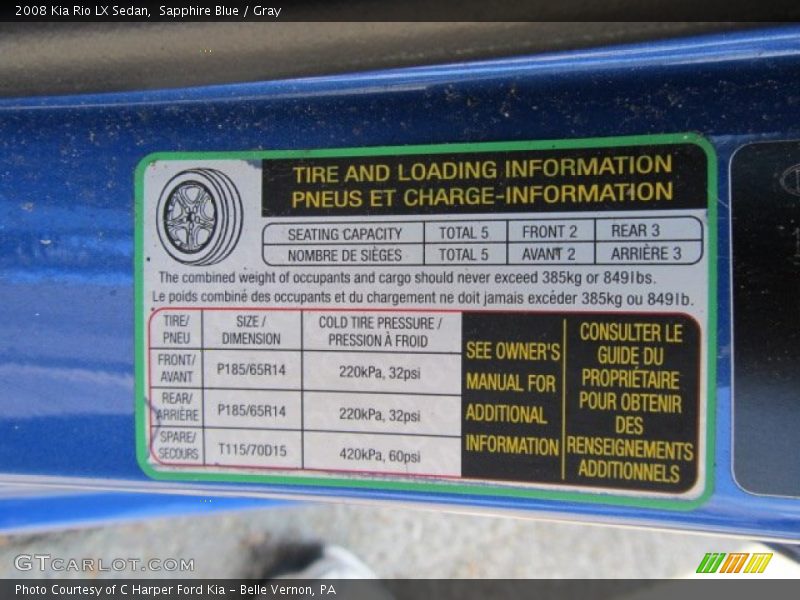 Sapphire Blue / Gray 2008 Kia Rio LX Sedan