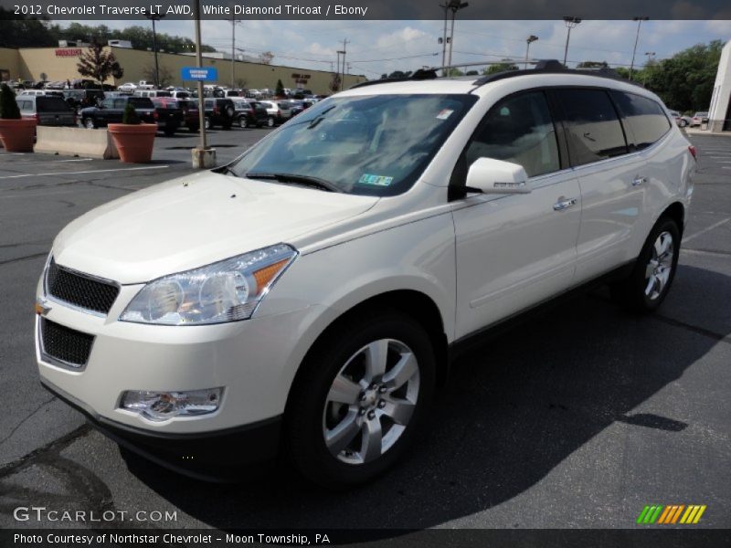 White Diamond Tricoat / Ebony 2012 Chevrolet Traverse LT AWD