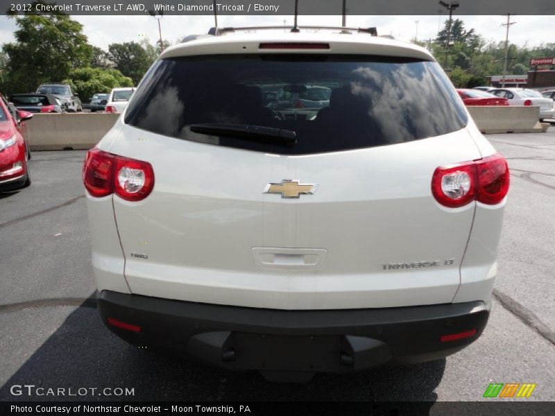 White Diamond Tricoat / Ebony 2012 Chevrolet Traverse LT AWD