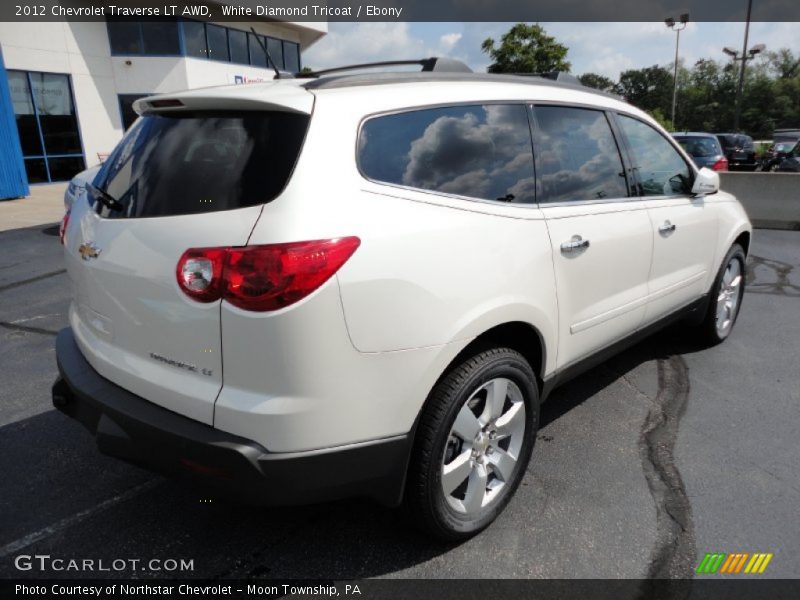 White Diamond Tricoat / Ebony 2012 Chevrolet Traverse LT AWD