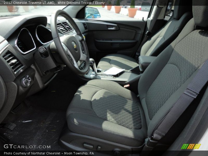 White Diamond Tricoat / Ebony 2012 Chevrolet Traverse LT AWD