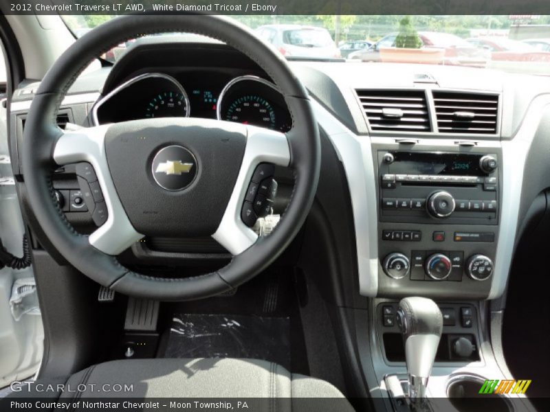 White Diamond Tricoat / Ebony 2012 Chevrolet Traverse LT AWD