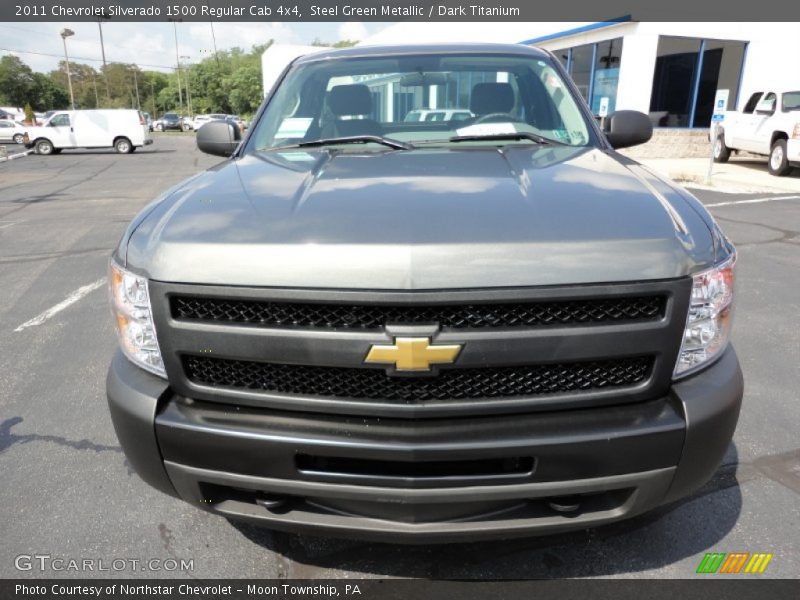 Steel Green Metallic / Dark Titanium 2011 Chevrolet Silverado 1500 Regular Cab 4x4
