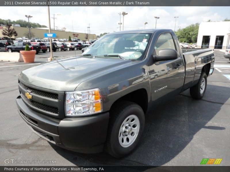 Steel Green Metallic / Dark Titanium 2011 Chevrolet Silverado 1500 Regular Cab 4x4