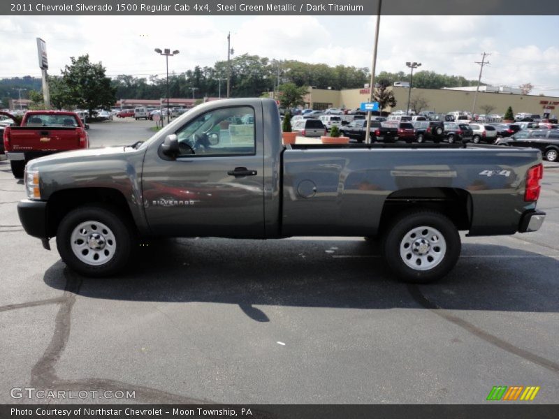 Steel Green Metallic / Dark Titanium 2011 Chevrolet Silverado 1500 Regular Cab 4x4