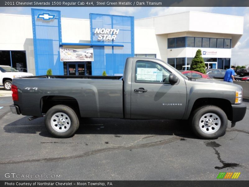 Steel Green Metallic / Dark Titanium 2011 Chevrolet Silverado 1500 Regular Cab 4x4
