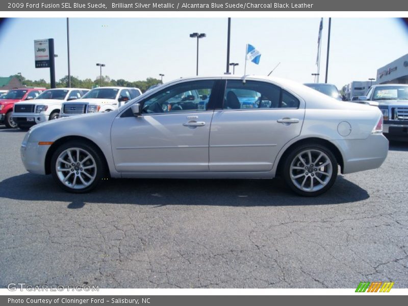 Brilliant Silver Metallic / Alcantara Blue Suede/Charcoal Black Leather 2009 Ford Fusion SEL Blue Suede