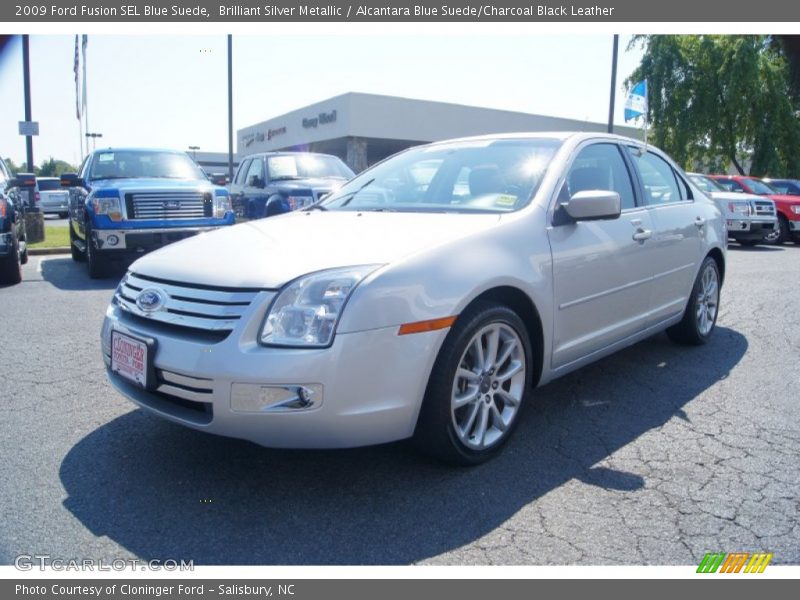 Brilliant Silver Metallic / Alcantara Blue Suede/Charcoal Black Leather 2009 Ford Fusion SEL Blue Suede