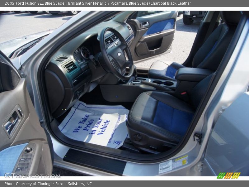 Brilliant Silver Metallic / Alcantara Blue Suede/Charcoal Black Leather 2009 Ford Fusion SEL Blue Suede