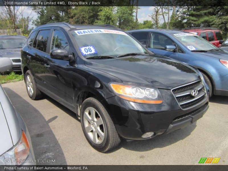 Ebony Black / Black 2008 Hyundai Santa Fe Limited 4WD