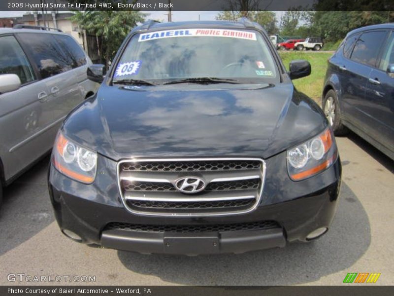 Ebony Black / Black 2008 Hyundai Santa Fe Limited 4WD
