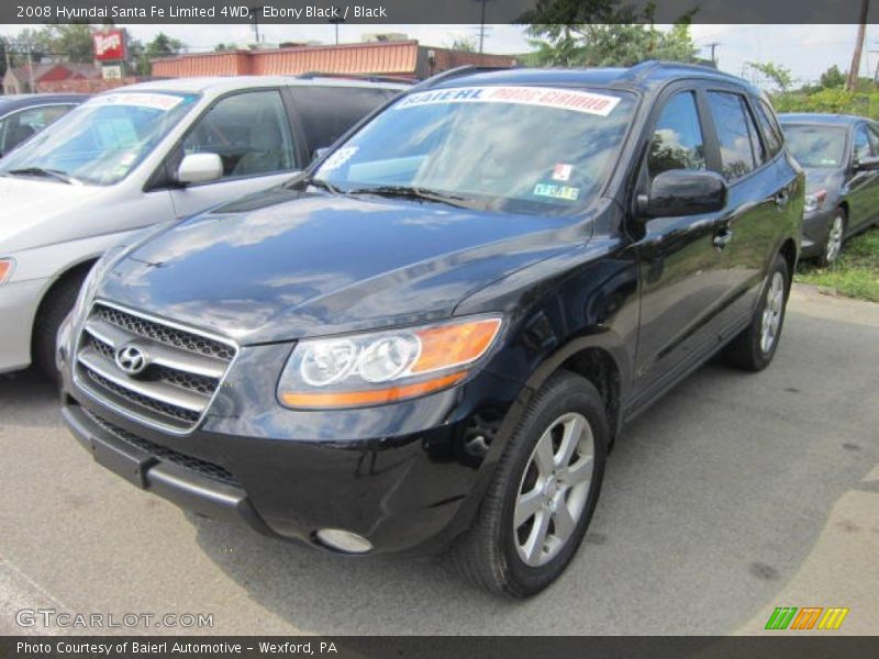 Ebony Black / Black 2008 Hyundai Santa Fe Limited 4WD