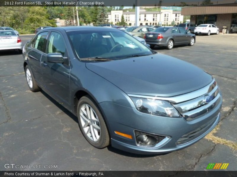 Steel Blue Metallic / Charcoal Black 2012 Ford Fusion SEL
