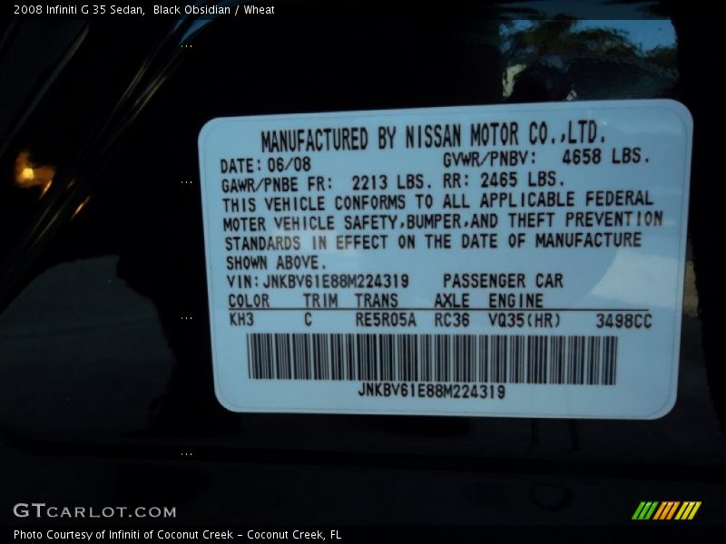 Black Obsidian / Wheat 2008 Infiniti G 35 Sedan