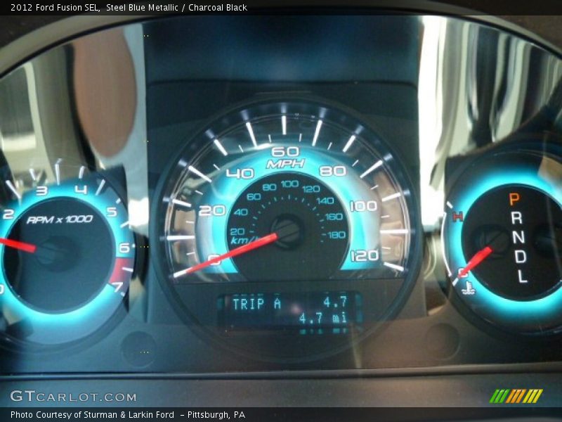 Steel Blue Metallic / Charcoal Black 2012 Ford Fusion SEL