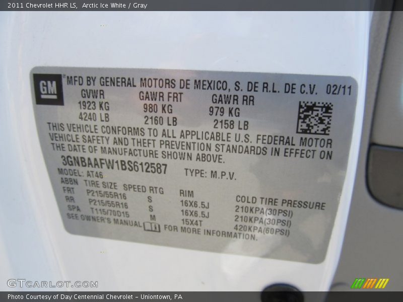 Arctic Ice White / Gray 2011 Chevrolet HHR LS