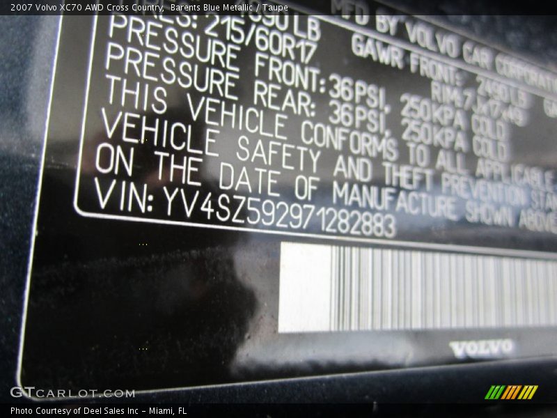 Barents Blue Metallic / Taupe 2007 Volvo XC70 AWD Cross Country