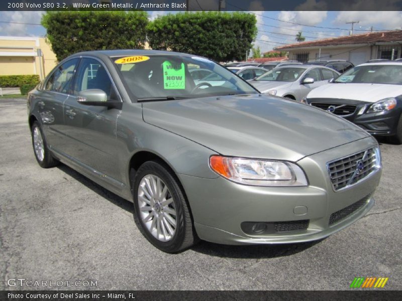 Willow Green Metallic / Anthracite Black 2008 Volvo S80 3.2