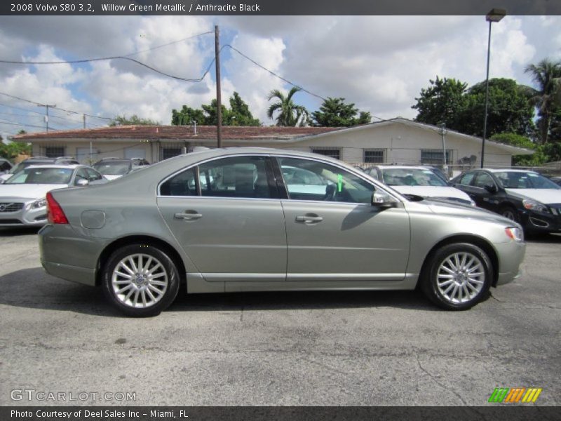 Willow Green Metallic / Anthracite Black 2008 Volvo S80 3.2
