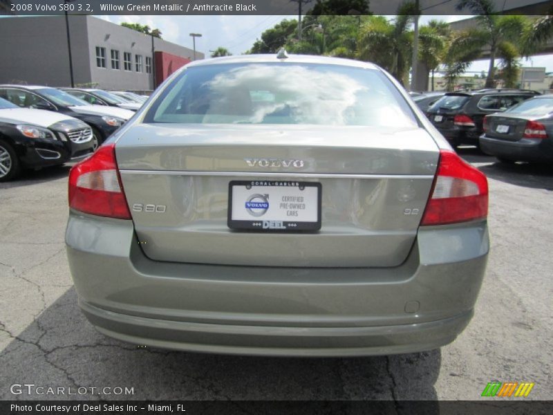 Willow Green Metallic / Anthracite Black 2008 Volvo S80 3.2