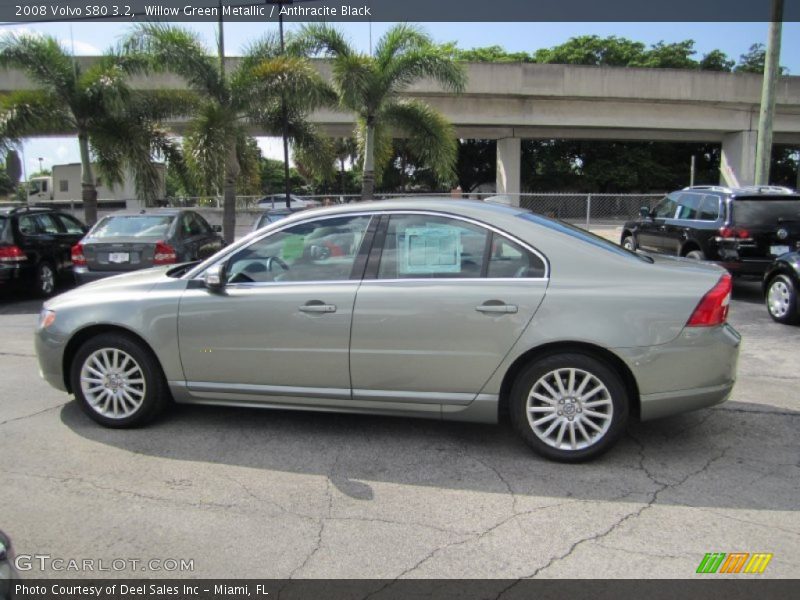 Willow Green Metallic / Anthracite Black 2008 Volvo S80 3.2