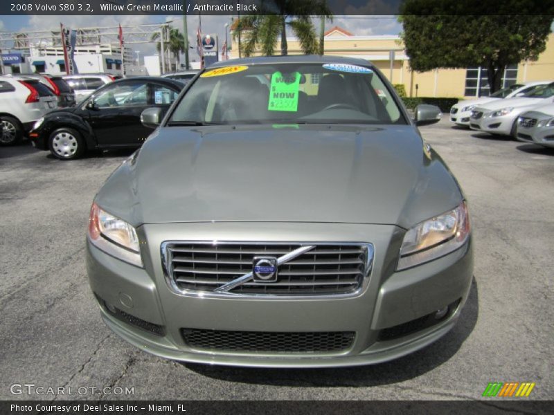 Willow Green Metallic / Anthracite Black 2008 Volvo S80 3.2