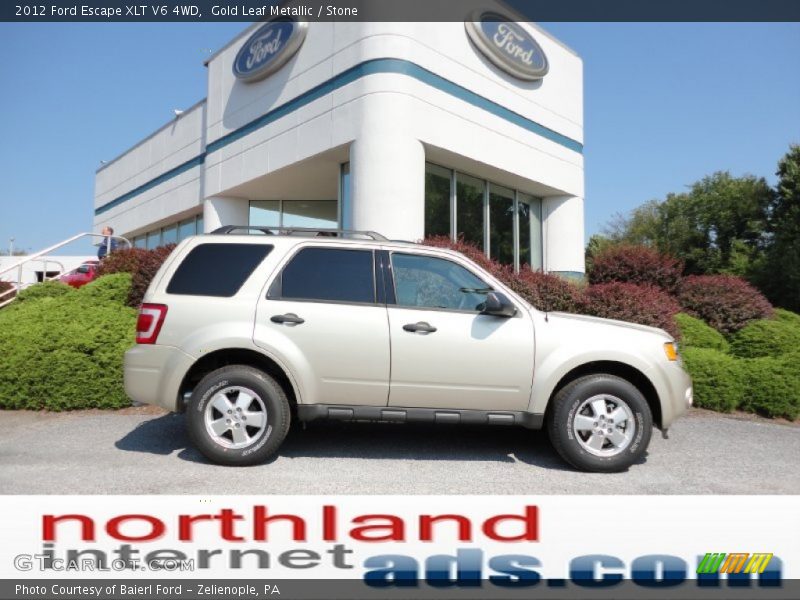 Gold Leaf Metallic / Stone 2012 Ford Escape XLT V6 4WD
