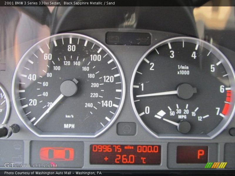 Black Sapphire Metallic / Sand 2001 BMW 3 Series 330xi Sedan