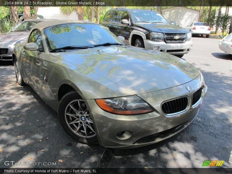 Olivine Green Metallic / Beige 2004 BMW Z4 2.5i Roadster
