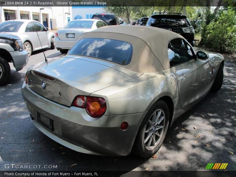 Olivine Green Metallic / Beige 2004 BMW Z4 2.5i Roadster