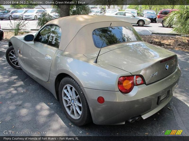 Olivine Green Metallic / Beige 2004 BMW Z4 2.5i Roadster