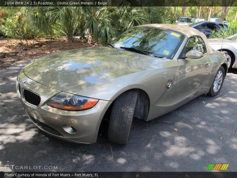 Olivine Green Metallic / Beige 2004 BMW Z4 2.5i Roadster
