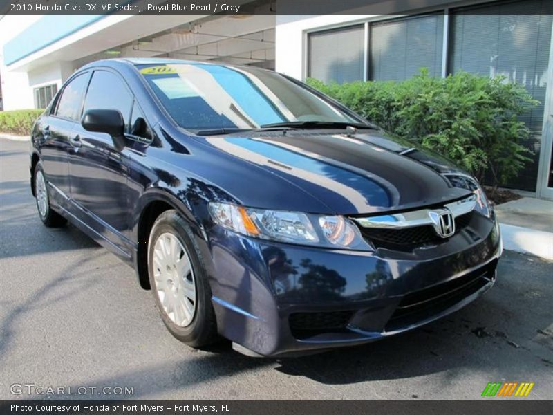Royal Blue Pearl / Gray 2010 Honda Civic DX-VP Sedan