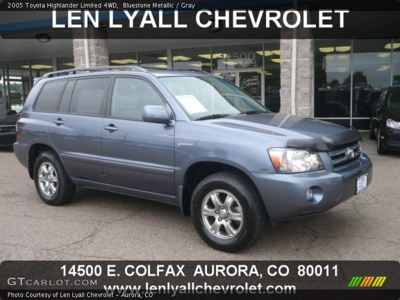 Bluestone Metallic / Gray 2005 Toyota Highlander Limited 4WD