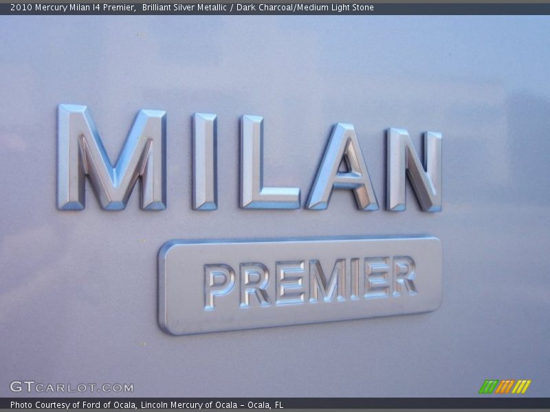 Brilliant Silver Metallic / Dark Charcoal/Medium Light Stone 2010 Mercury Milan I4 Premier