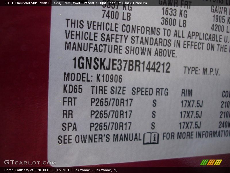 Red Jewel Tintcoat / Light Titanium/Dark Titanium 2011 Chevrolet Suburban LT 4x4