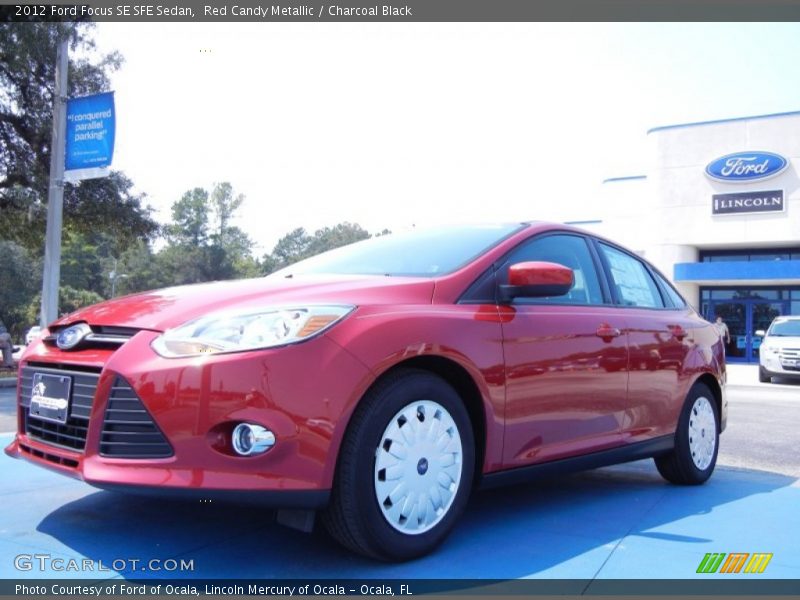 Red Candy Metallic / Charcoal Black 2012 Ford Focus SE SFE Sedan