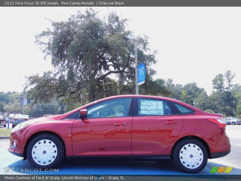 Red Candy Metallic / Charcoal Black 2012 Ford Focus SE SFE Sedan