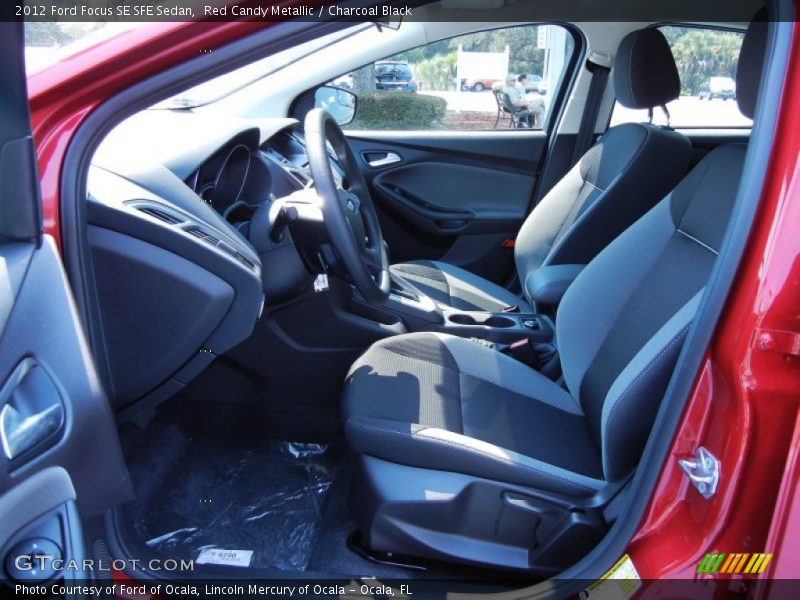 Red Candy Metallic / Charcoal Black 2012 Ford Focus SE SFE Sedan