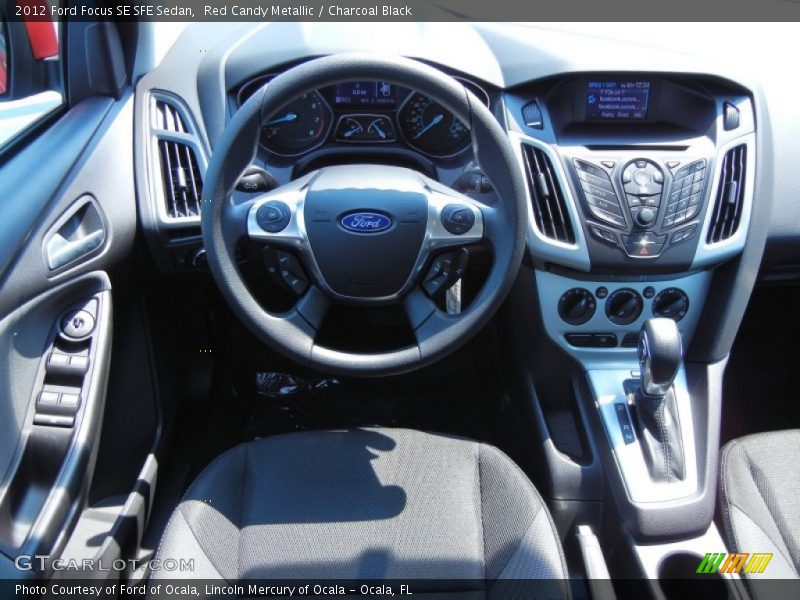 Red Candy Metallic / Charcoal Black 2012 Ford Focus SE SFE Sedan