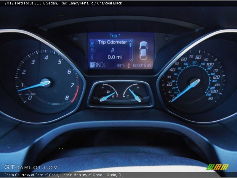 Red Candy Metallic / Charcoal Black 2012 Ford Focus SE SFE Sedan