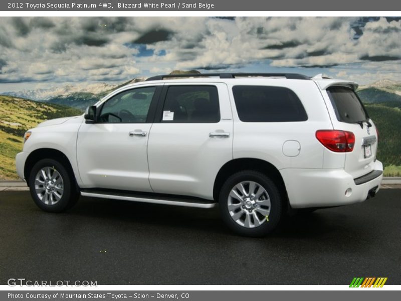 Blizzard White Pearl / Sand Beige 2012 Toyota Sequoia Platinum 4WD