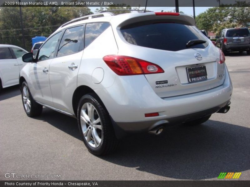 Brilliant Silver Metallic / Black 2009 Nissan Murano LE AWD
