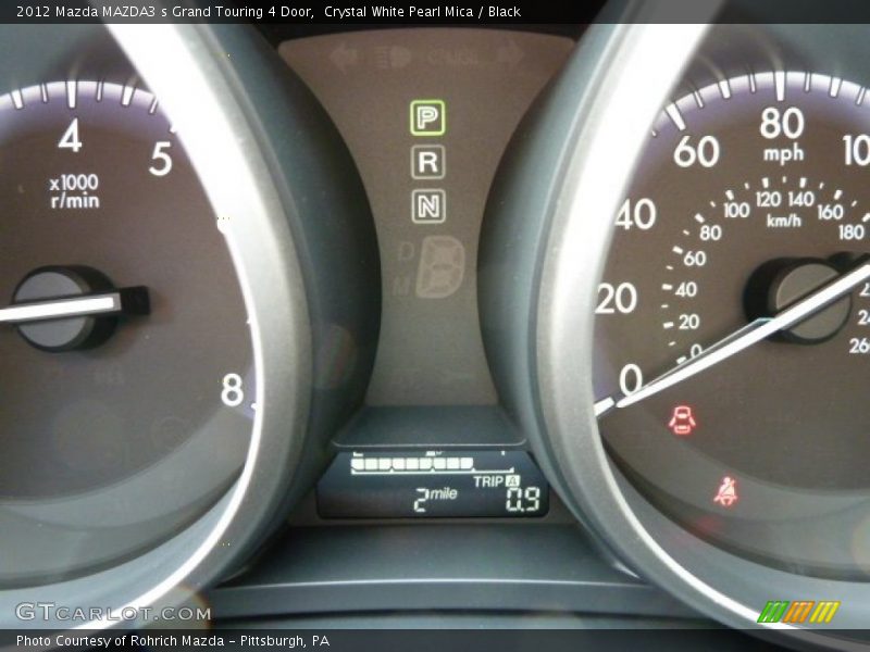 Crystal White Pearl Mica / Black 2012 Mazda MAZDA3 s Grand Touring 4 Door