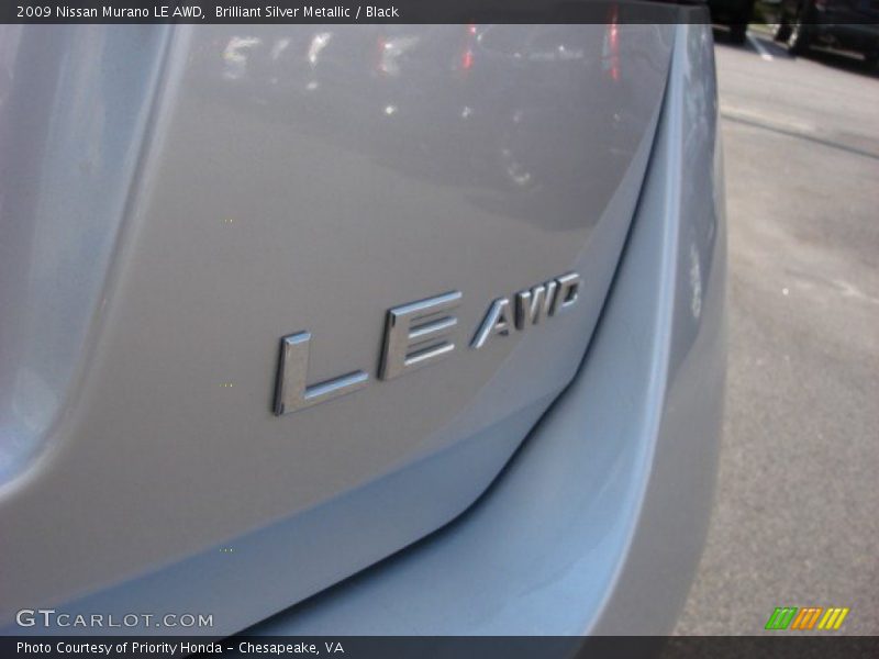 Brilliant Silver Metallic / Black 2009 Nissan Murano LE AWD